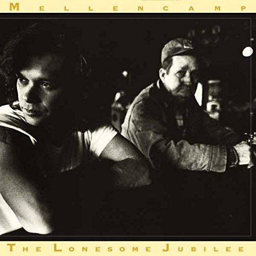 Black and white album cover for John Mellencamp’s “The Lonesome Jubilee.”