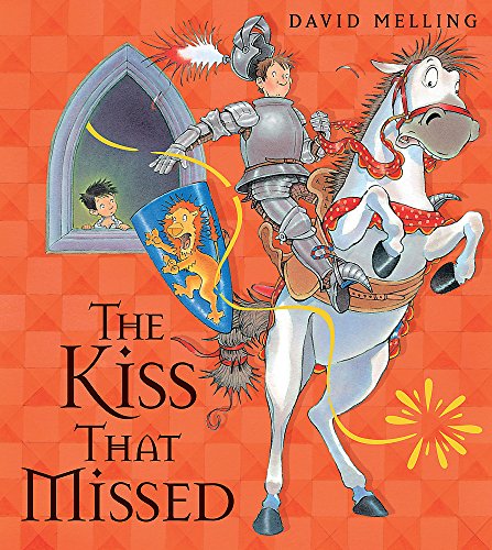 Knight on a white horse misses a kiss aimed from a window.
