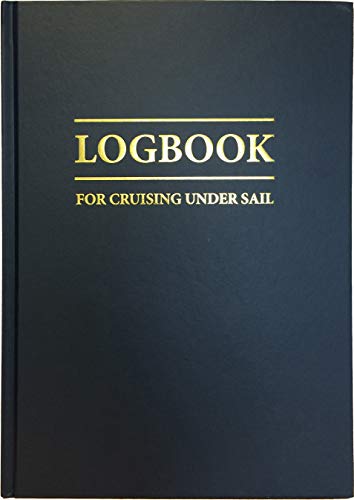 Dark blue hardcover book with gold text reading LOGBOOK FOR CRUISING UNDER SAIL.