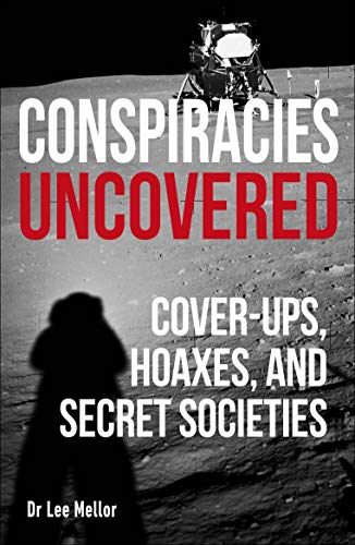Book cover with red text, lunar lander, and a shadowy figure.