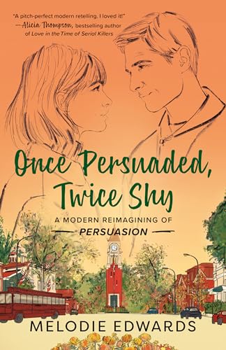 Book cover with sketched portraits of a couple and a town scene.