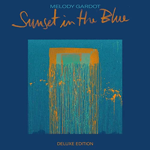 Melody Gardot's "Sunset In The Blue" CD cover, abstract blue and gold painting.