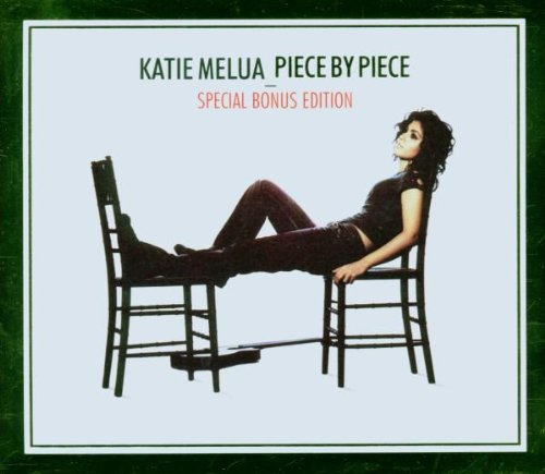 Katie Melua album cover: woman reclining on mismatched chairs.