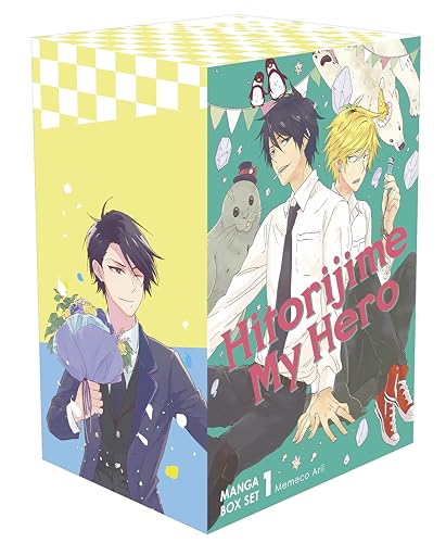 Manga box set with two male characters and colorful illustrations.