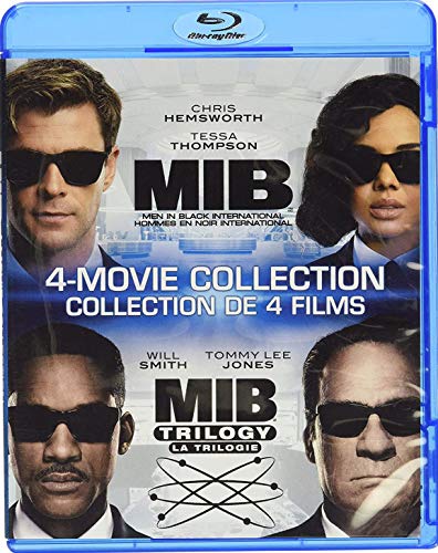 Men In Black" Blu-ray cover featuring Chris Hemsworth, Tessa Thompson, Will Smith, and Tommy Lee Jones.