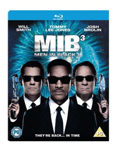 Men In Black 3 Blu-ray cover featuring Will Smith, Tommy Lee Jones, and Josh Brolin.