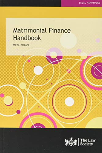 Yellow book cover with “Matrimonial Finance Handbook” title and abstract circles.
