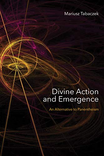 Book cover with abstract golden swirls and white text: "Divine Action and Emergence.