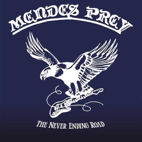 Mendes Prey album cover: eagle with guitar, dark blue background.