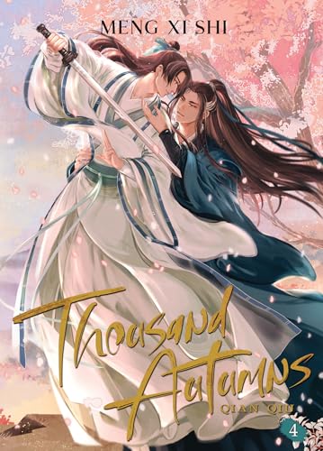 Novel cover with two men in traditional clothing and swords, pink blossoms.