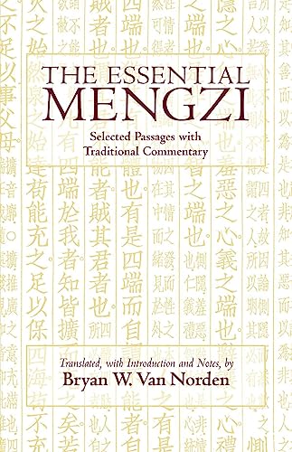 Book cover: "The Essential Mengzi" with gold text on a patterned background.