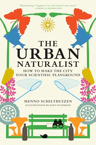 Book cover with illustrated flowers, birds, and naturalist equipment.