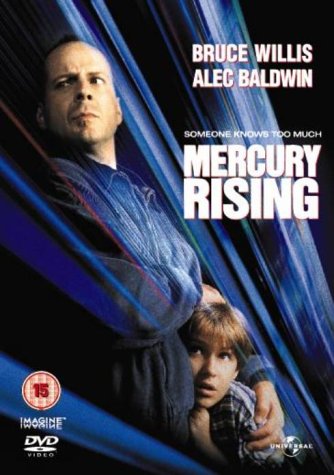 DVD cover for "Mercury Rising" featuring Bruce Willis and a young boy.