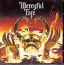Mercyful Fate "9" CD cover: skull with horns and fiery hands.