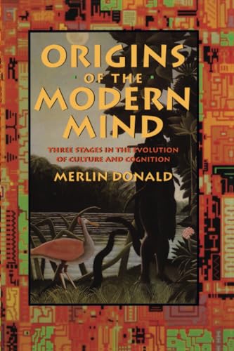 Book cover: "Origins of the Modern Mind" with landscape illustration.