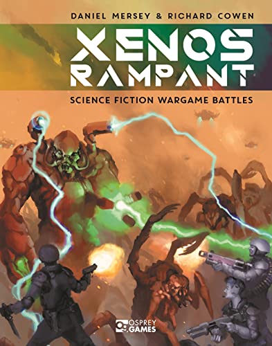 Book cover depicting futuristic soldiers battling alien creatures with energy weapons.