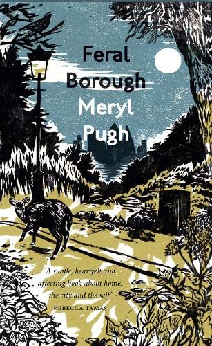 Book cover featuring a woodcut-style illustration of a deer, streetlamp, and moonlit landscape.