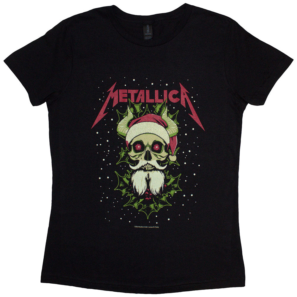 Black Metallica t-shirt with Santa Claus playing electric guitar, size XX-Large.