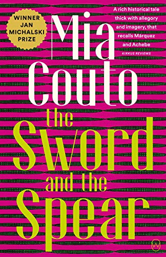 Book cover with pink background, green horizontal patterns, white author name, and yellow title.