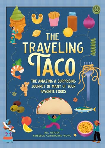 Book cover featuring colorful illustrations of various foods surrounding a taco.