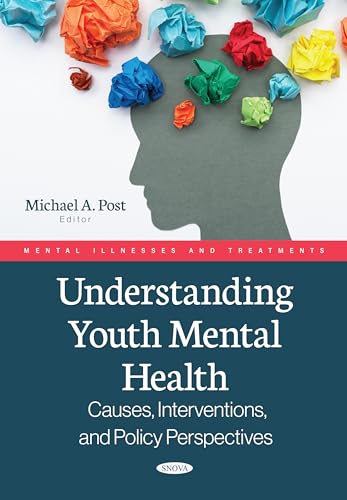 Book cover with a grey head silhouette and colorful crumpled paper.