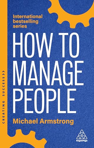 Book cover: "How to Manage People" by Michael Armstrong, blue and orange.