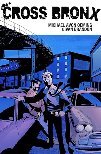 Comic book cover: two men in suits stand near taxis, urban setting.
