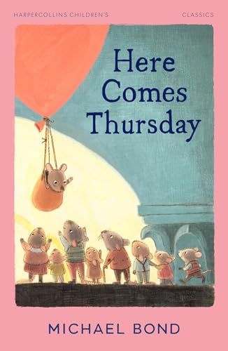 Book cover: mice looking up at a bear in a balloon.