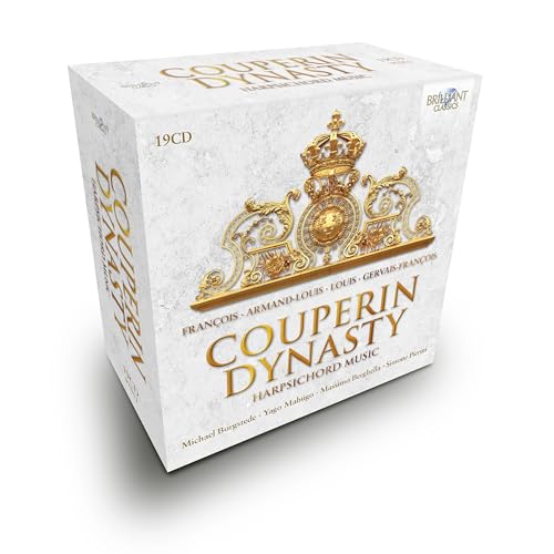 White CD box set featuring a golden crown and "Couperin Dynasty" text.
