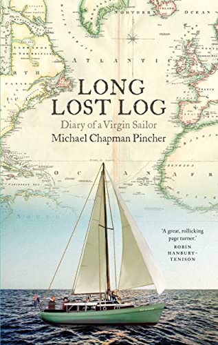 Book cover: sailboat on ocean with nautical map background.