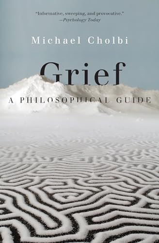 Book cover: “Grief: A Philosophical Guide” with a snowy landscape.