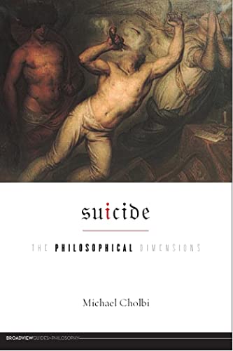 Book cover: “Suicide” with a dark, classical painting of a man.