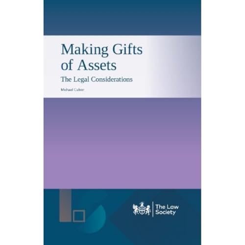 Book cover: "Making Gifts of Assets, 1st edition" with blue and purple tones.