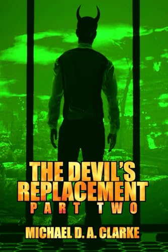 Book cover: man with horns viewed from behind, green and orange tones.