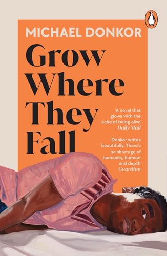 Book cover: "Grow Where They Fall" with a portrait of a reclining man.