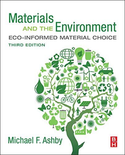 Book cover: "Materials and the Environment" with green eco-imagery.