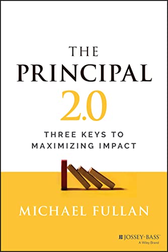 Book cover: "The Principal 2.0" by Michael Fullan, with stacked books.
