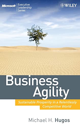 Book cover: desert landscape with a lone tree and bold title "Business Agility".