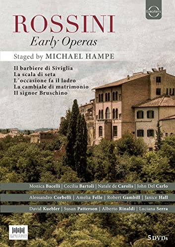 DVD cover for Rossini’s Early Operas staged by Michael Hampe, featuring a villa.