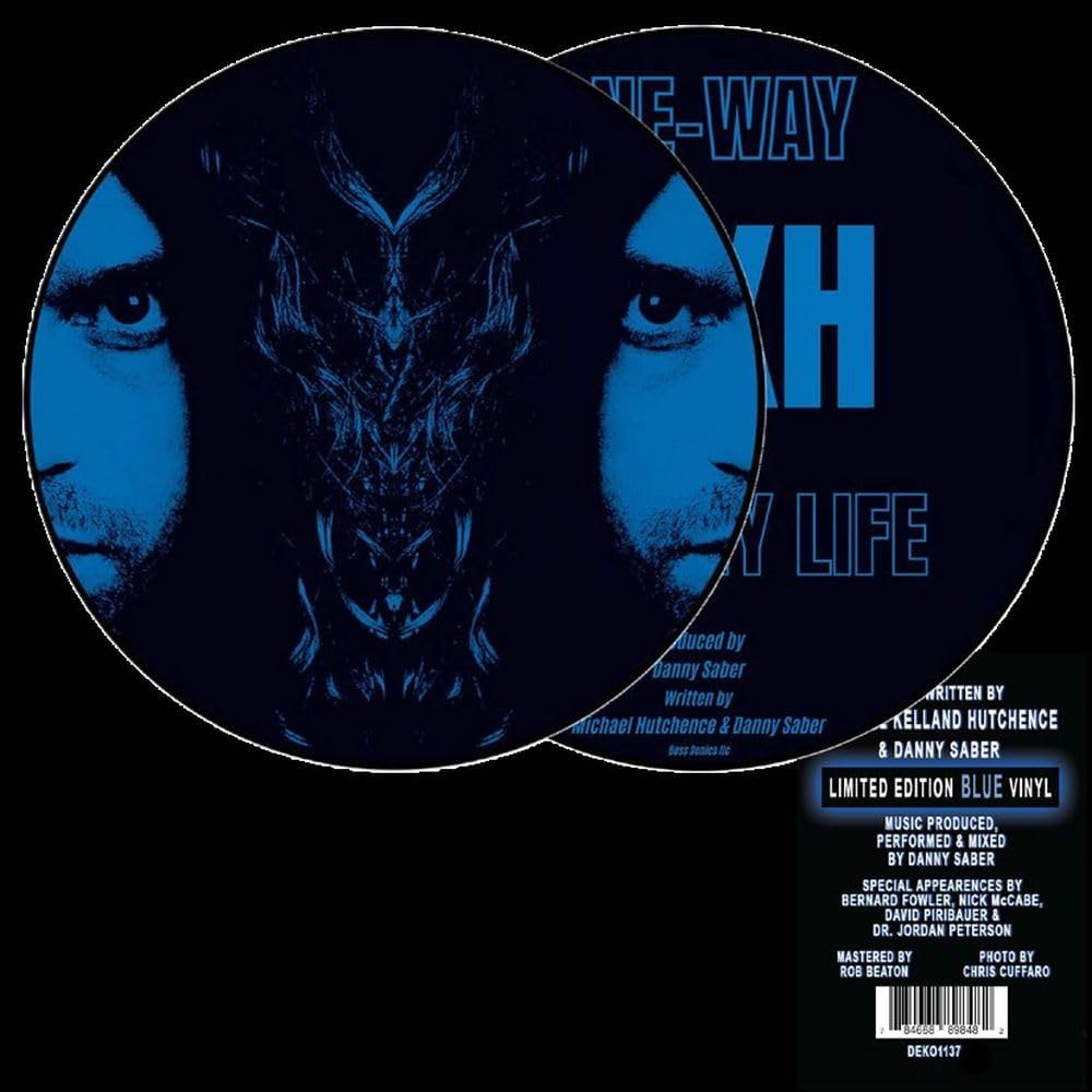 Vinyl record cover featuring a portrait of Michael Hutchence in blue tones.