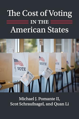 Book cover: "The Cost of Voting in the American States" with voting booths.