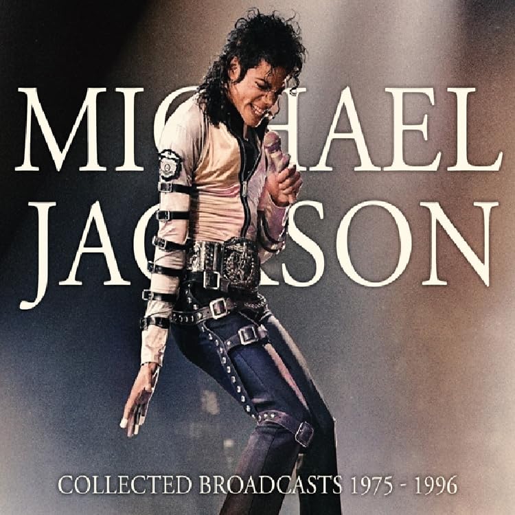Michael Jackson album cover, “Collected Broadcasts 1975-1996,” featuring him performing.