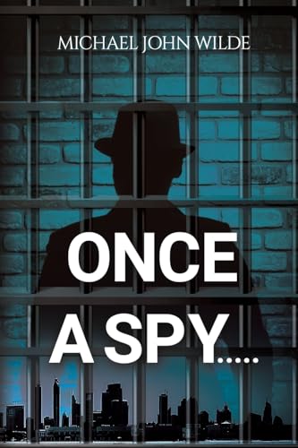 Book cover: silhouette of a man in a hat behind bars, city skyline.