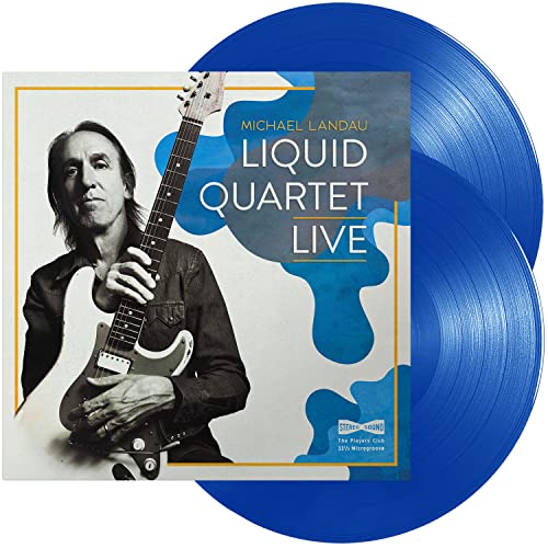 Album cover featuring guitarist Michael Landau and two blue vinyl records.