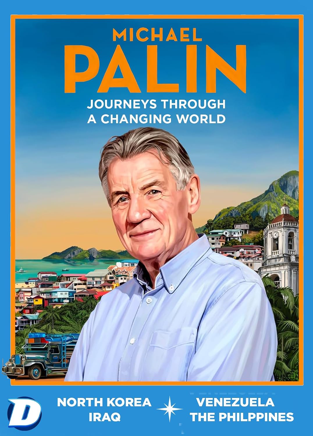 Michael Palin DVD cover featuring his portrait and travel destinations.