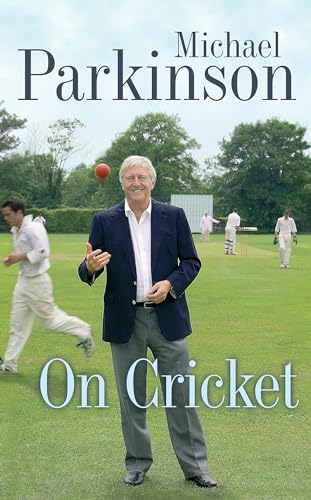 Book cover featuring Michael Parkinson with a cricket ball and players.