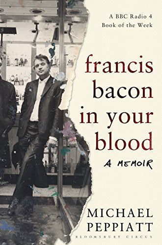 Book cover: black and white photo of Francis Bacon with red title text.