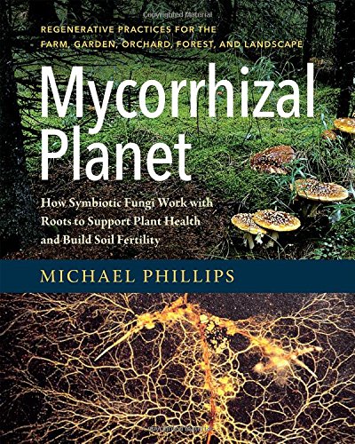 Book cover featuring mushrooms and plant roots, titled "Mycorrhizal Planet.