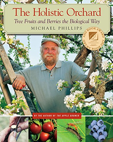 Book cover featuring a man in an orchard with fruit and blossoms.