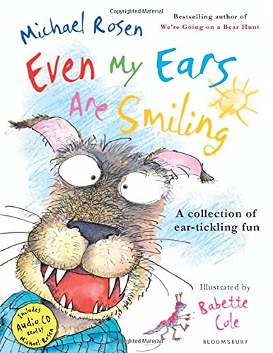 Book cover: "Even My Ears Are Smiling" with a cartoon dog and CD icon.